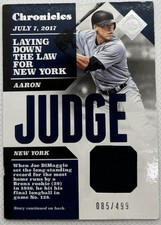 2017 Panini Chronicles - Swatches Aaron Judge #CS-AJ /499 (MEM, RC)