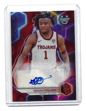 ISAIAH COLLIER 2023-24 Bowman U Best Of '23 Red Lava Refractor Auto (5/5) USC