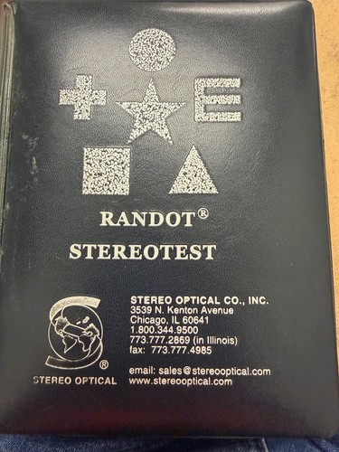 Stereo Optical Randot Stereotest Kit - Stereopsis Testing - Optometry