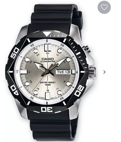 Casio Illuminator Men’s Quartz Analog Day/Date 100m Black Resin Strap Watch
