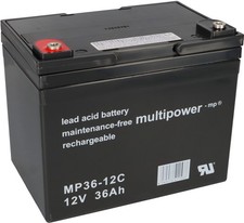 1x AGM BLEI AKKU 12V 36Ah passend 48V GREENSAVER SP38-12 38Ah 6-DM-36 33Ah 20HR