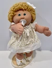 1984 Cabbage Patch Kids 16” Girl Doll Gold Hair, Green Eyes, HM4, Pacifier READ