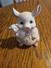 Vintage Ceramic Mother Pig And Baby Piggie Bank