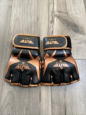 Boxing Gloves, Elite Sports MMA Grappling Training Gloves, Copper/Black, Lg/XLg