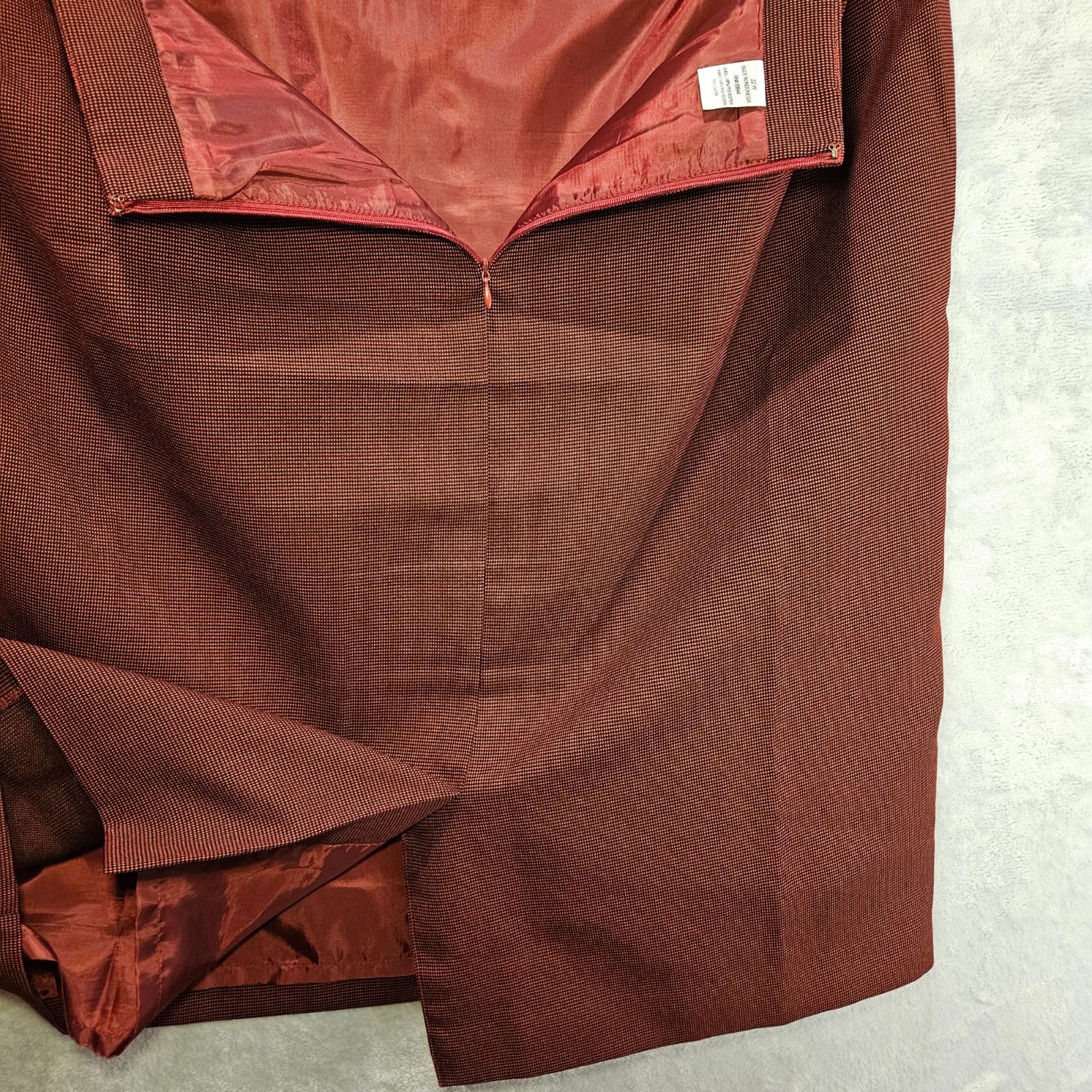 John Meyer Skirt Suit Womens 22w Red Black Geometric Lined Pencil Career Busines