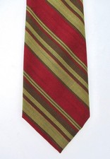 Vtg 60s Penneys Towncraft Dark Red Green Variable Diagonal Stripe Career Tie