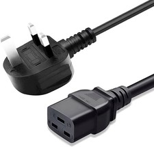 Image of 3 Meters C19 Power Cable UK Mains Plug to IEC 320 14AWG Extension Cord Leads IEC