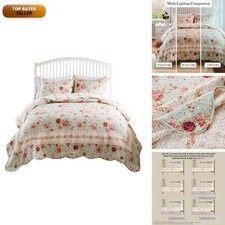 Greenland Home Antique Rose 100 Cotton Heirloom-Quality Quilt Set, 2-Piece
