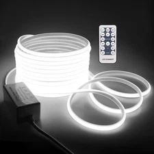 White COB Led Strip Lights 82FT Led Rope Lights Outdoor Waterproof for Patio ...