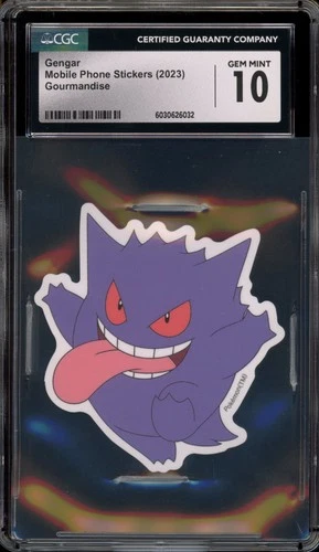 Pokemon Gengar Pokemon Mobile Stickers Gourmandise CGC 10 Gem Mint