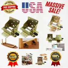 Compact Folding Table Extension Rack with Self-Locking Safety Hinge - 2 Pack