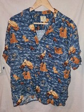 Mens Morro Bay Large Short Sleeve Button Front Viscoe Dragon Print Shirt