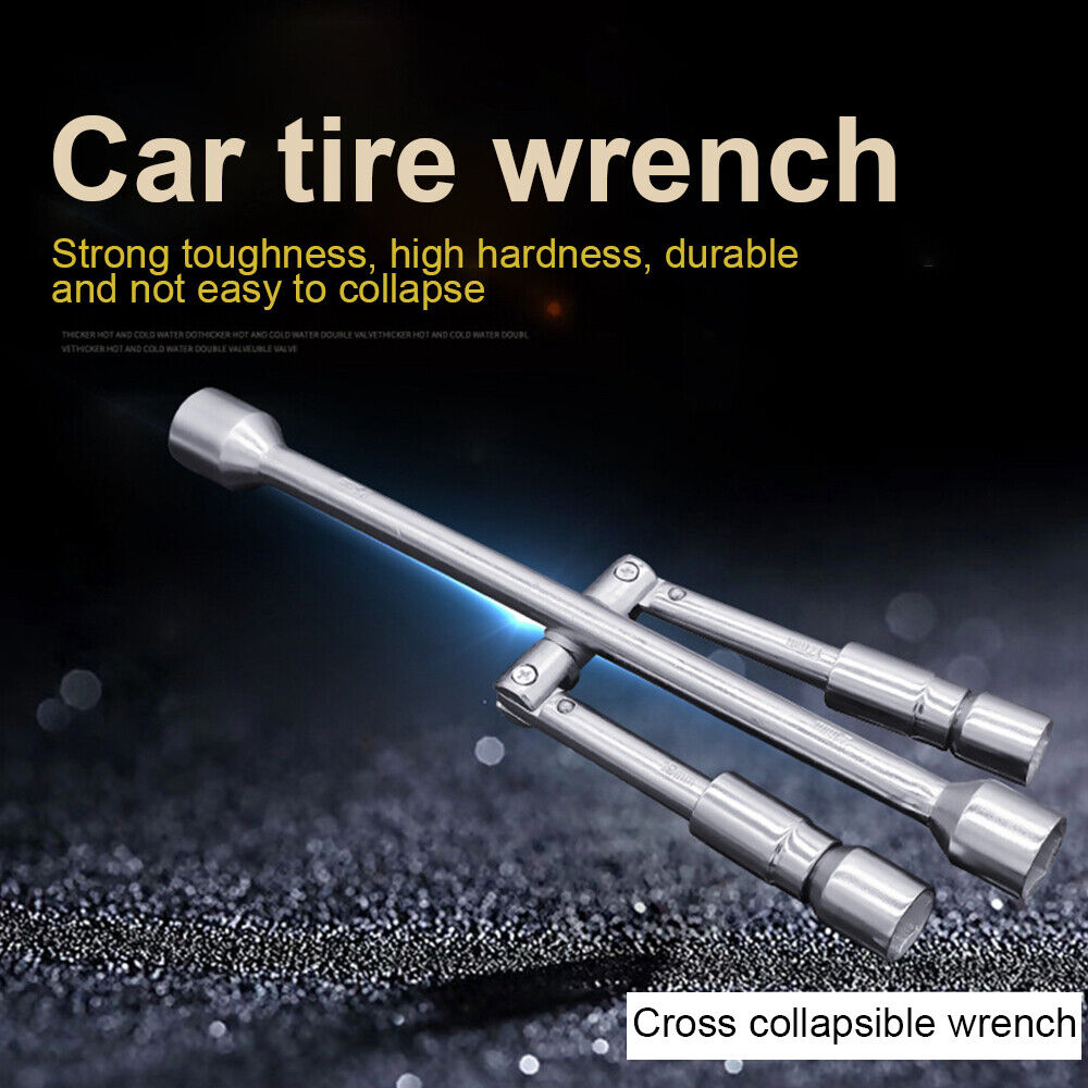 4 Way Car Universal Lug Wrench Heavy Tire Spanner Cross Steel Wheel Nut  Tool
