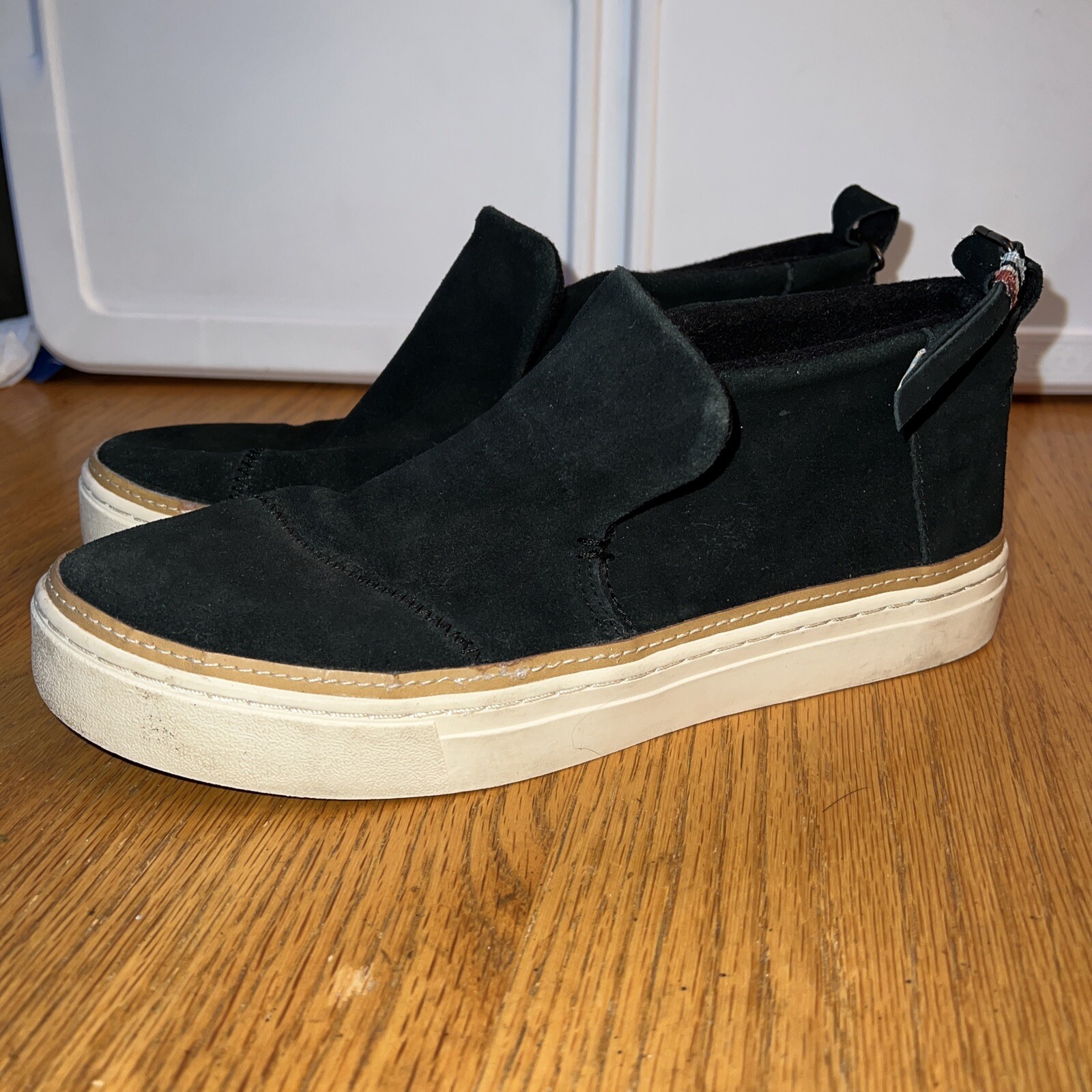 Toms Womens Paxton Slip On Walking Shoes Ankle Boots Black Suede