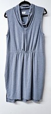 SIMPLY VERA Light Blue Sleeveless Soft Cowl Neck Midi Woman Dress (XL)