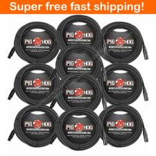 10 Pack Pig Hog PHM30 XLR High Performance 8mm Microphone Cable, 30 Ft - New