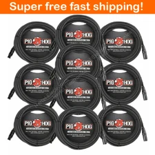 10 Pack Pig Hog PHM20 XLR High Performance 8mm Microphone Cable, 20 Ft - New