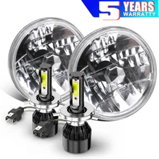 Pair 7" Inch LED Headlight Round HI-LO Sealed Beam for Chevy Pickup Truck 3100