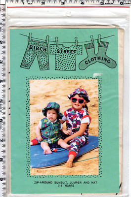 ''Zip-Around Sunsuit, Jumper & Hat'' Birch Street Clothing Pattern # 005 Uncut