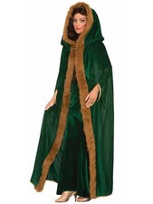 Rubie's - Faux Fur Trimmed Cape Green