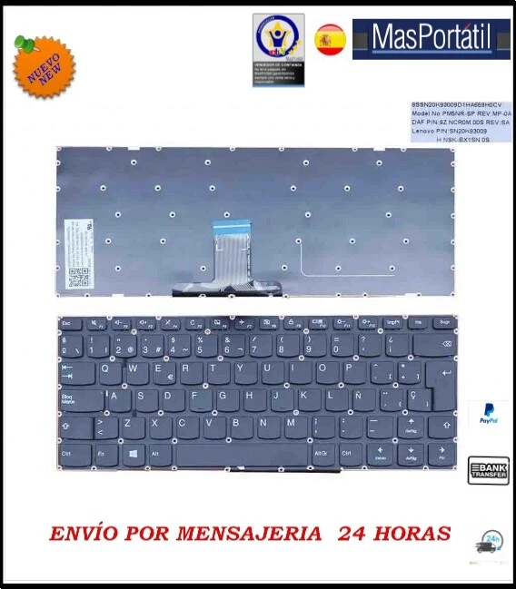 TECLADO ESPAÑOL NUEVO PORTATIL LENOVO YOGA 510-14AST 510-14IKB 510-14ISK TEC33