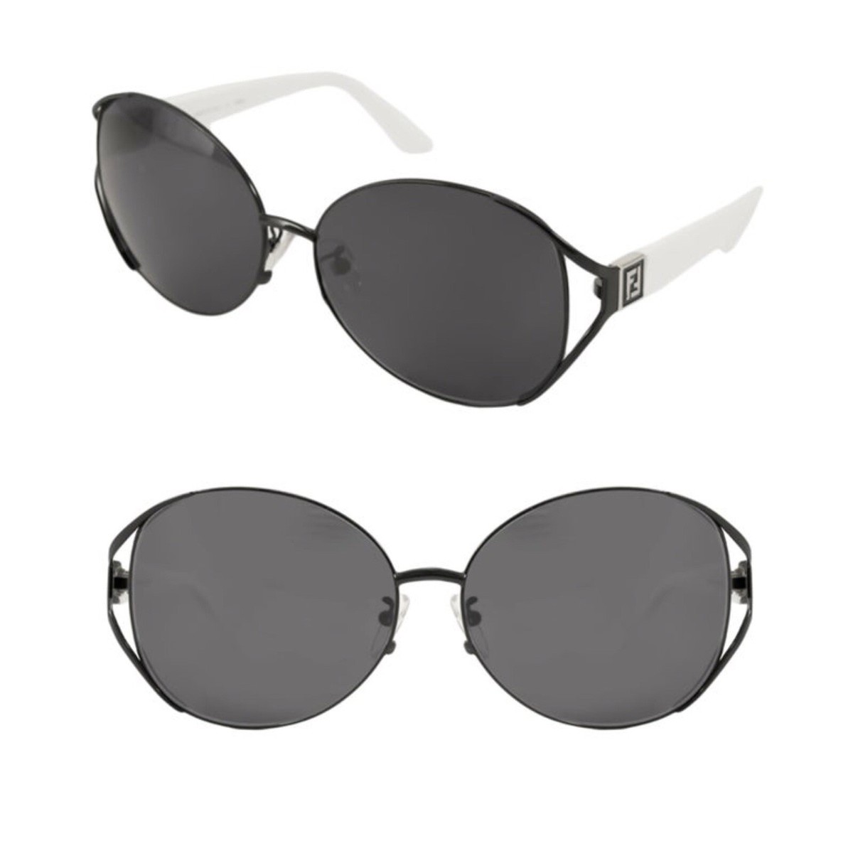 Fendi Women\'s FS5116K Oval Sunglasses Black/White Fendi Women main image 2