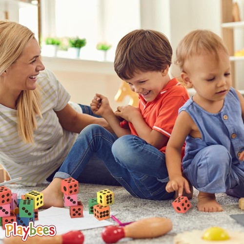 Big Foam Dice Set - 12-Pack Colorful Dice for Kids - Picture 3 of 6