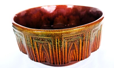 Vintage Haeger 157 Bowl Planter Flower Pot Candy Dish Light Brown Glazed MCM 8''
