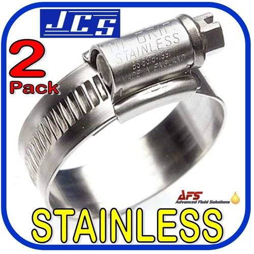 2 x 60mm - 80mm JCS Hi-Grip STAINLESS STEEL Rubber Hose Clip SS Marine Clamp UK