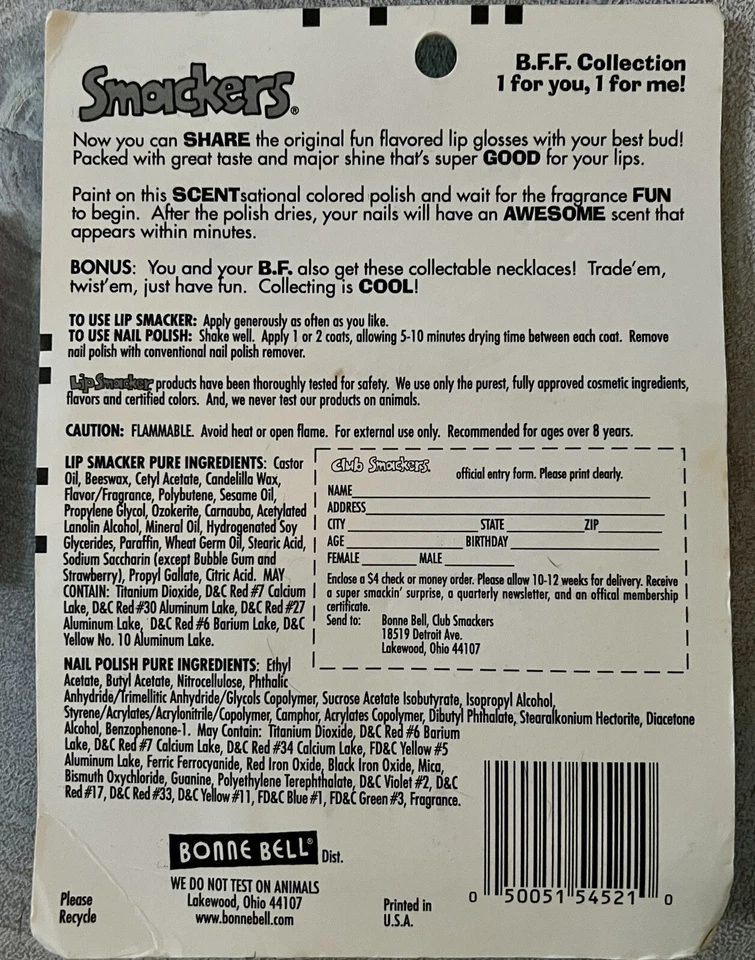 Vintage Bonne Bell Lip Smackers Gloss & Nail Polish Bubble Gum Red Raspberry - Image 4 of 4