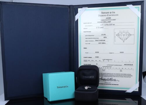 $10,250 Tiffany & Co Platinum 0.72ct G VVS1 Diamond Solitaire Engagement Ring 5 - Picture 2 of 10