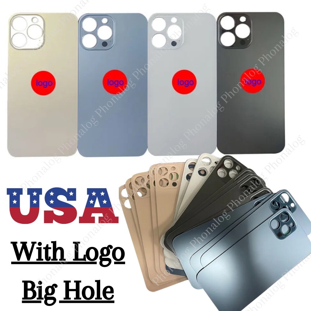 Back Glass Replacement Cover For iPhone 15 14 13 12 11 Pro XR XS SE 8 Big Hole