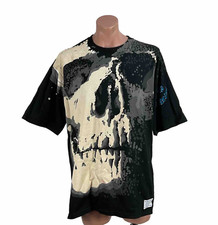 Vintage 1992 Liquid Blue Chris Pinkerton All Over Print Skeleton Skull XXL NWT