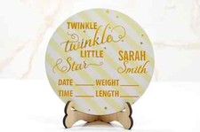 Twinkle Little Star baby announcement sign  Personalized birth stat sign