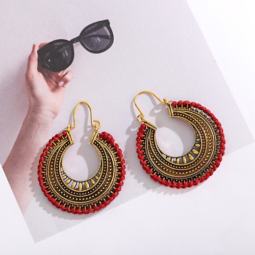 Mujeres Boho Patrón Retro Puño Ahuecado Elegante Gancho Pendientes Joyería Regalo - Imagen 42 de 140