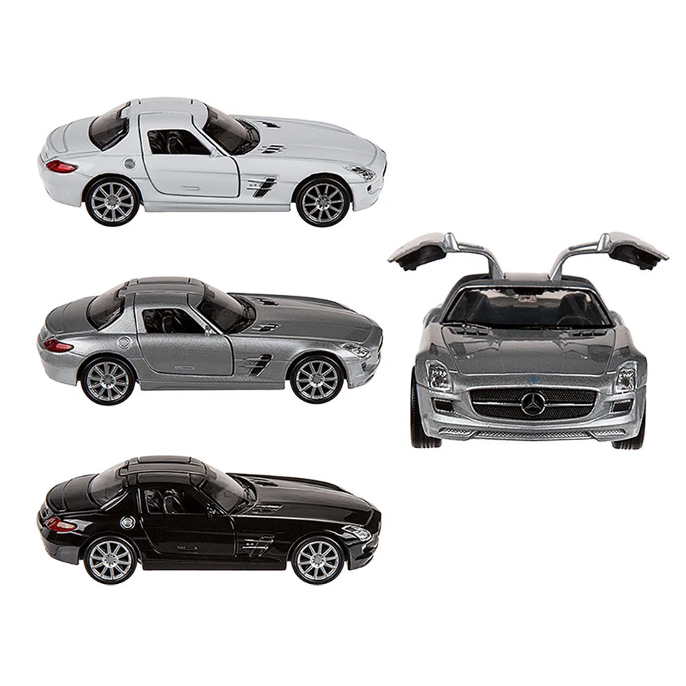 Modellauto Mercedes Benz SLS AMG Rückzug Rückzieh Motor 1:39 Metall NEX