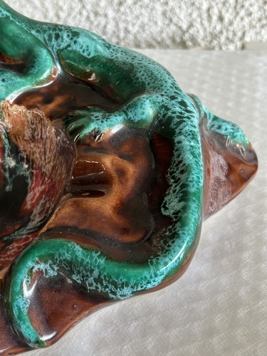 Vintage Cendrier, Vide Poche Vallauris Décor Lézard - Foto 15 di 19