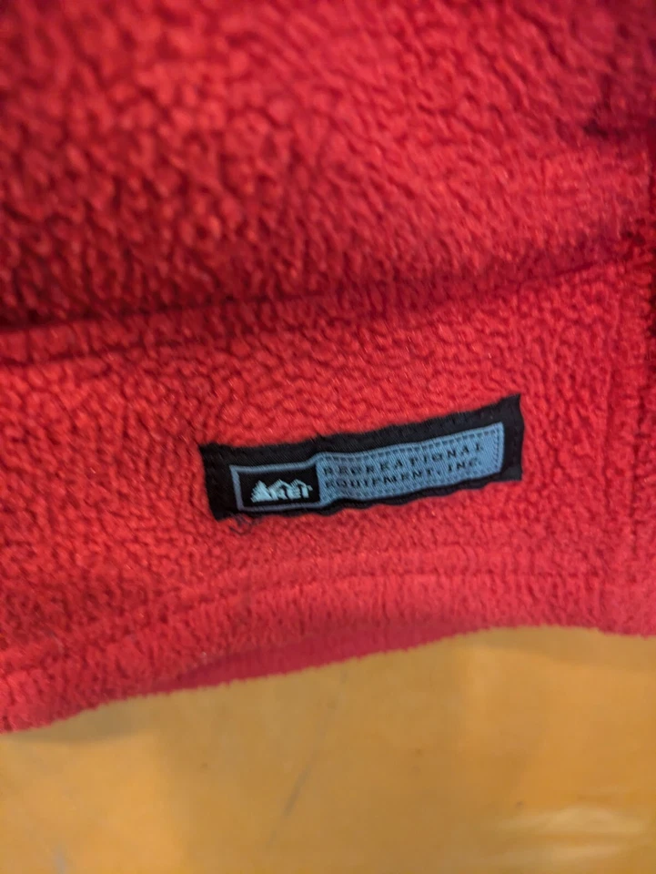 Suéter polar REI cremallera completa manga larga rojo para mujer talla grande talla mediana Foto 3 de 4
