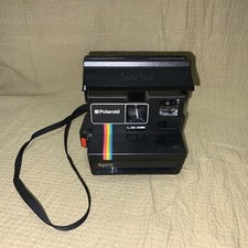 Polaroid Camera Spirit One Step 600 Land Black Instant Rainbow Stripe UNTESTED