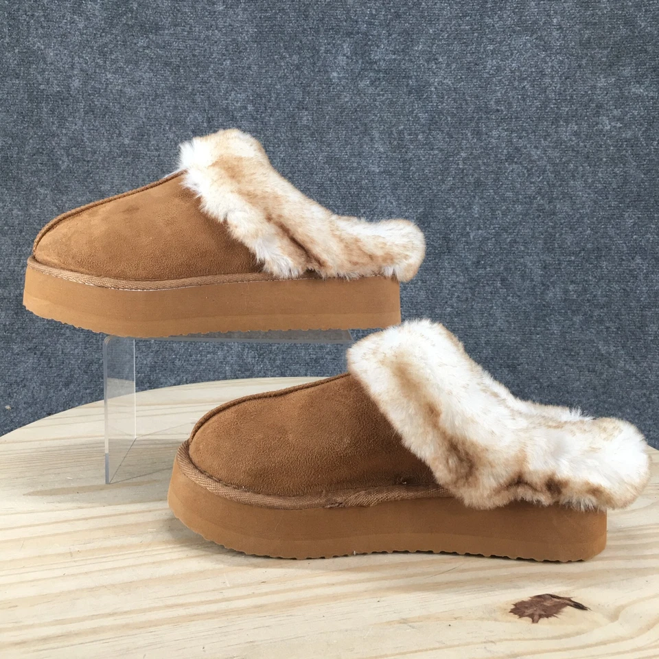 Jessica Simpson Zapatillas Mujer 8-9 Punta Piel Plataforma Zueco Marrón Punta Cerrada Foto 2 de 4