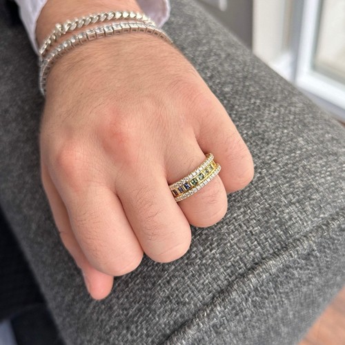 1.47ct Rainbow Sapphire, 1.75ct Diamond Gent's Ring set in 18k Yellow Gold - Picture 11 of 19