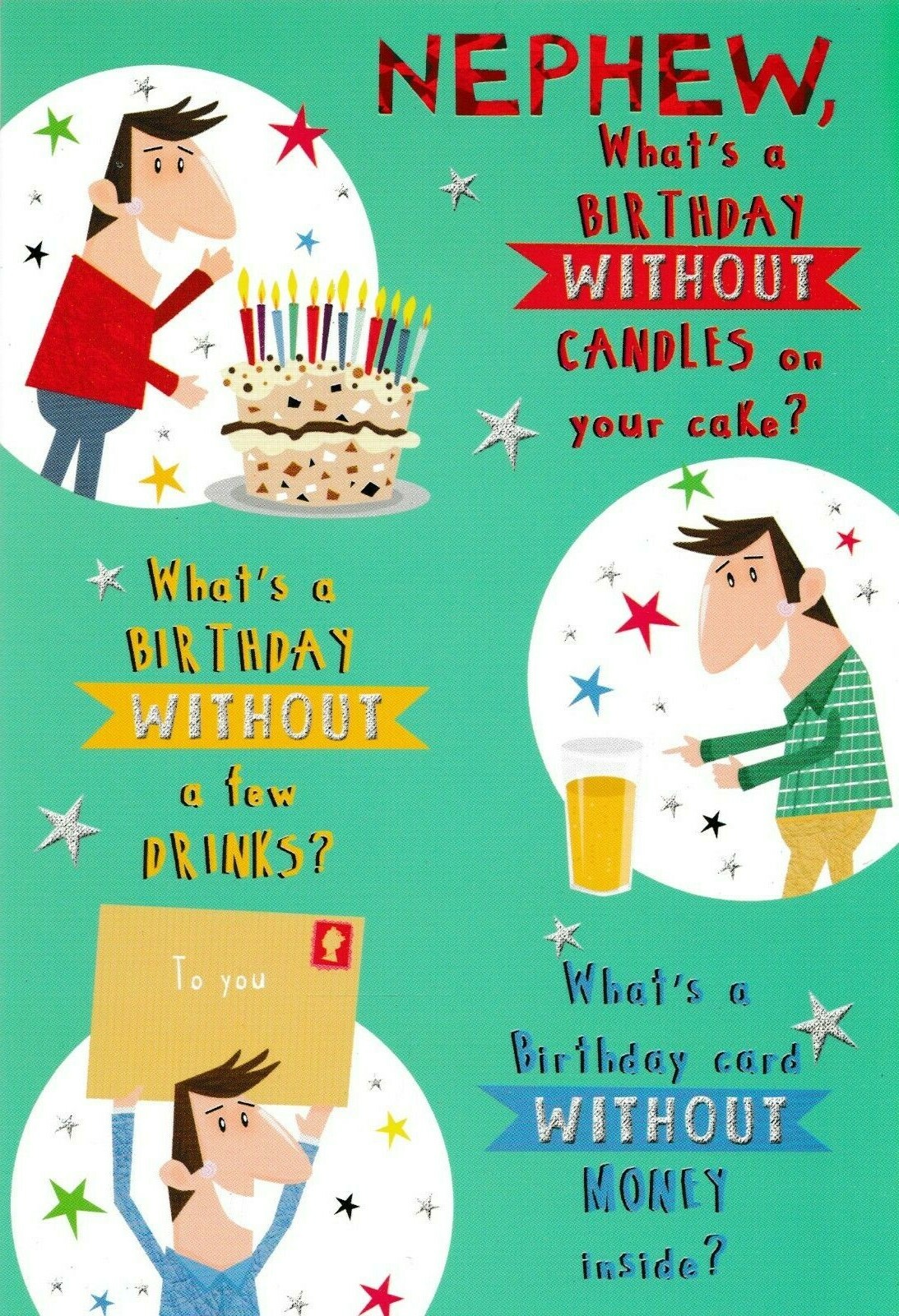 funny / humorous nephew birthday card - 3 x cards to choose from! | eBay