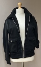Find Coat Size Small Women’s Faux Suede Jacket Black Teddy Bear Lining Bnwot