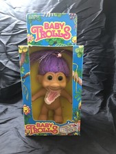 *Vintage Baby Trolls Sleep Bed Purple Action Figure