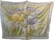 VTG Pastel Cathy Heck Baby Quilt Set Duck Giraffe Elephant Turtle Frog