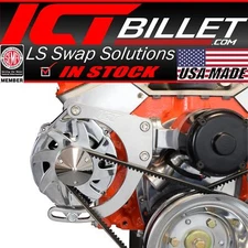 ICT Billet SBC Billet Low Mount Alternator Bracket (use w/ electric water pump)