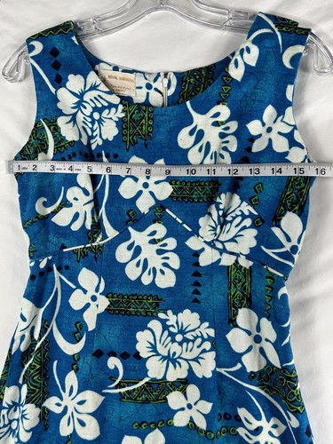 Vintage Royal Hawaiian Barkcloth Dress Large Made & Style In Hawaii Back Zip USA - Picture 5 of 9