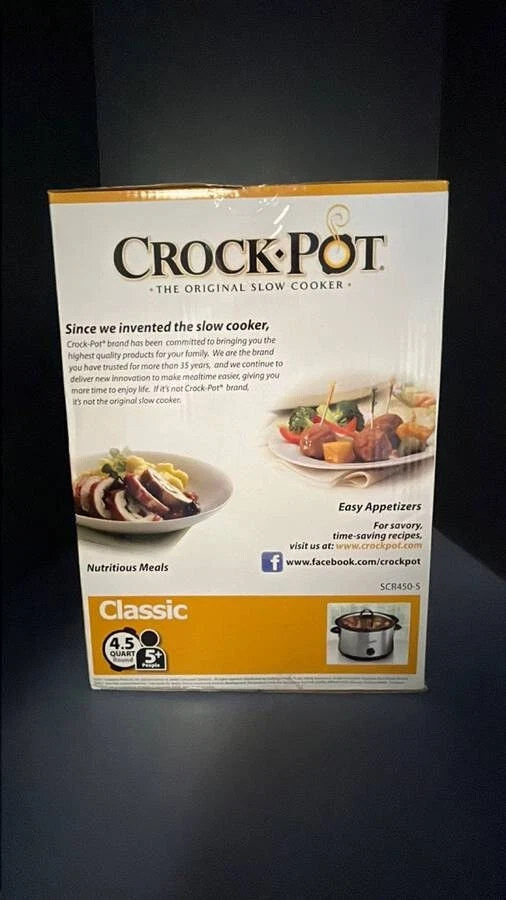 Crock-Pot 4.5qt round, 5 people, Slow Cooker - Classic Stainless Steel NEW - Image 2 of 4
