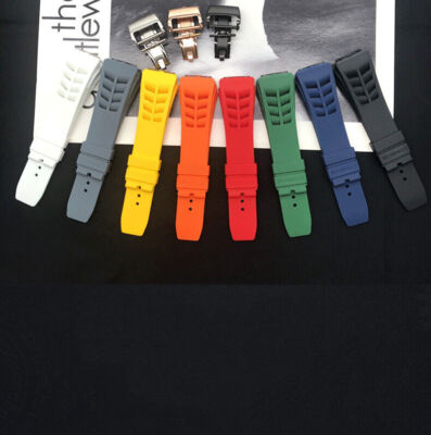 Silikon Uhrenarmband 25 Herren Schraube Konvex Farbig Kautschukband für Richard