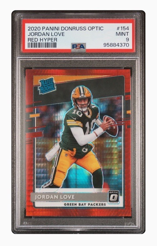 Jordan Love - 2020 Donruss Optic - #154 Rated Rookie (RC) Red Hyper PSA 9
